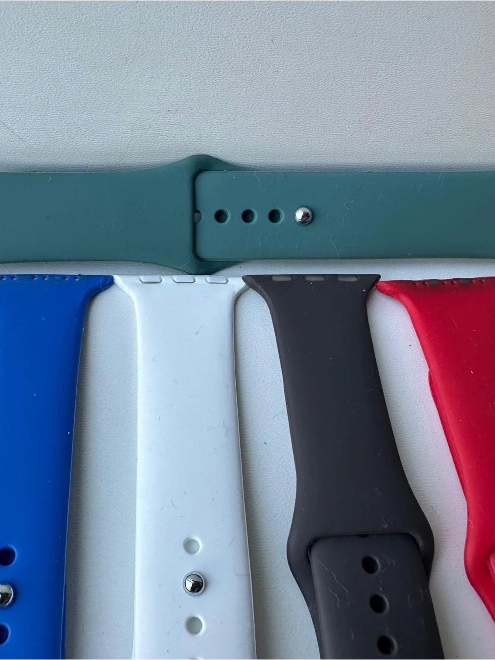 Lot of 5 Silicone Sport Bands for Apple Watch 42mm 44mm 45mm Multi Color Used